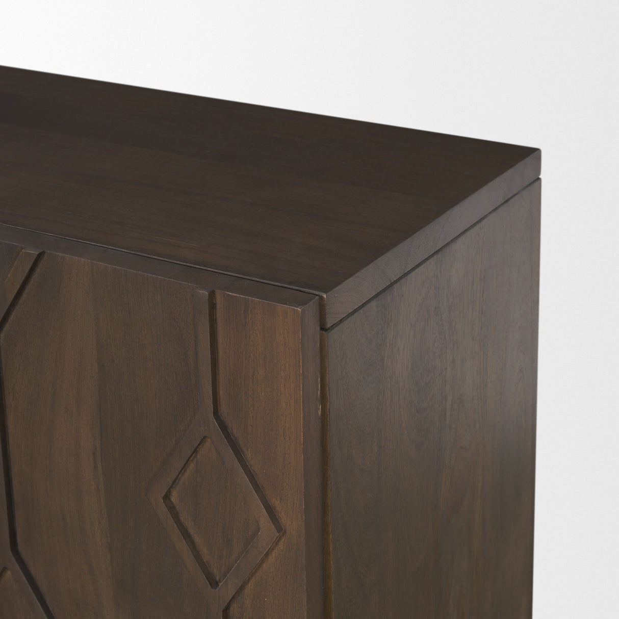 Heera Dark Brown Diamond Motif w/ Shelf Sideboard from Mercana - Luna Furniture