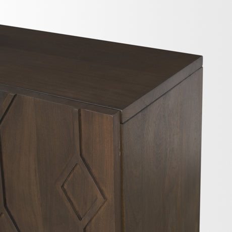 Heera Dark Brown Diamond Motif w/ Shelf Sideboard from Mercana - Luna Furniture