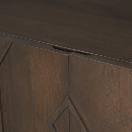 Heera Dark Brown Diamond Motif w/ Shelf Sideboard from Mercana - Luna Furniture