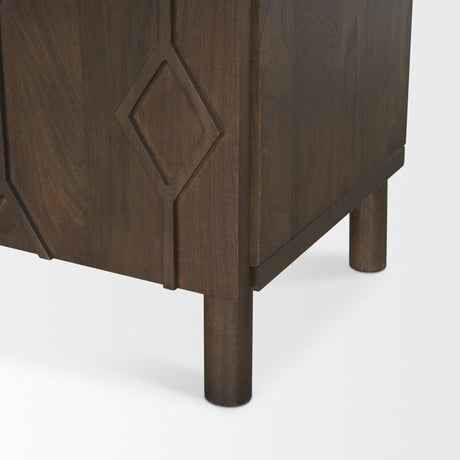 Heera Dark Brown Diamond Motif w/ Shelf Sideboard from Mercana - Luna Furniture