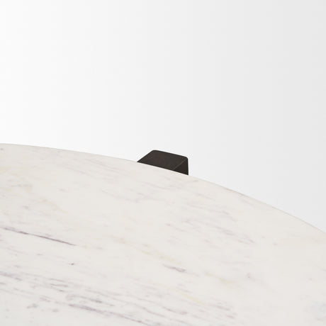 Bianca Dark Brown Wood w/ Marble Round Top Coffee Table from Mercana - Luna Furniture
