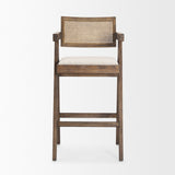 Indie Medium Brown Wood w/ Cane Bar Stool from Mercana - Luna Furniture