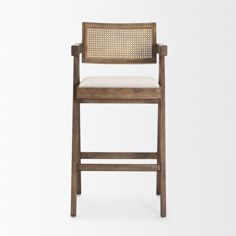 Indie Medium Brown Wood w/ Cane Bar Stool from Mercana - Luna Furniture