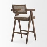 Indie Medium Brown Wood w/ Cane Bar Stool from Mercana - Luna Furniture