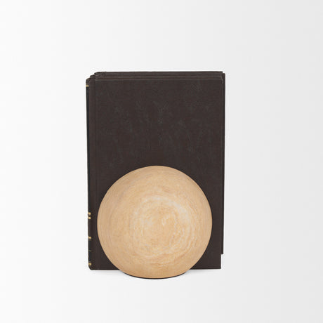 Rahmi Sandstone Orb Bookends from Mercana - Luna Furniture