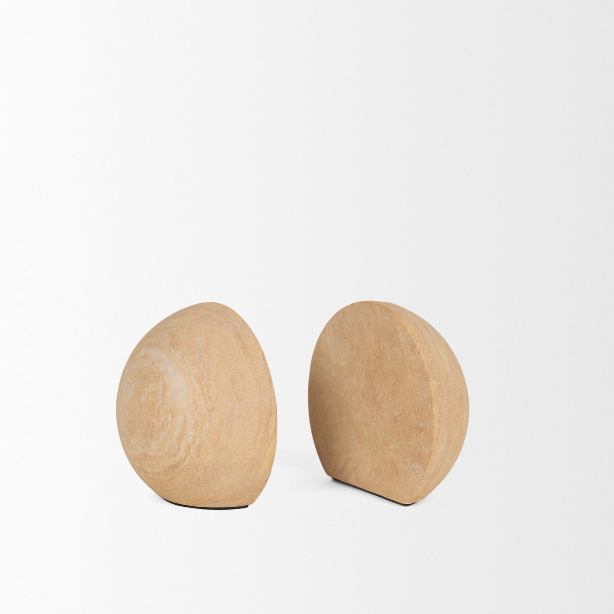 Rahmi Sandstone Orb Bookends from Mercana - Luna Furniture