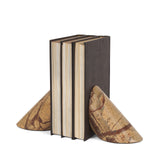 Rahima Brown Forest Marble Angled Bookends from Mercana - Luna Furniture