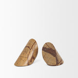 Rahima Brown Forest Marble Angled Bookends from Mercana - Luna Furniture