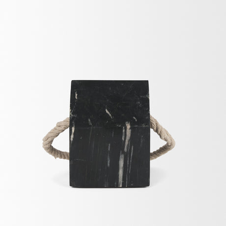 Raena Black Marble House Door Stopper from Mercana - Luna Furniture