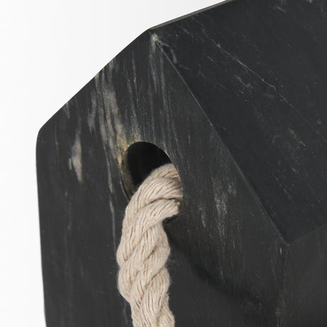 Raena Black Marble House Door Stopper from Mercana - Luna Furniture