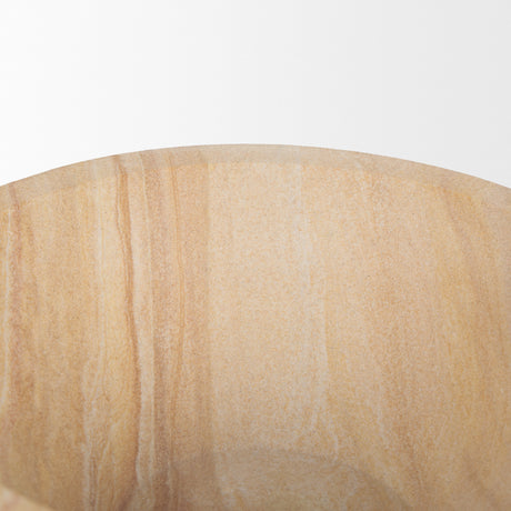 Ramira Beige Sandstone Decorative Pedestal Bowl from Mercana - Luna Furniture