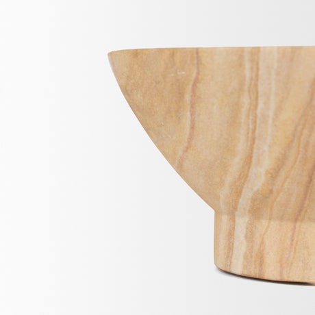 Ramira Beige Sandstone Decorative Pedestal Bowl from Mercana - Luna Furniture