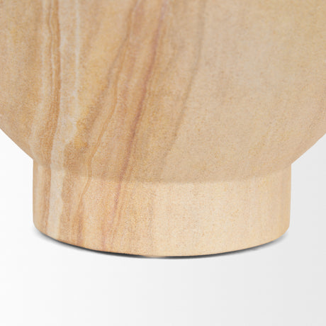 Ramira Beige Sandstone Decorative Pedestal Bowl from Mercana - Luna Furniture
