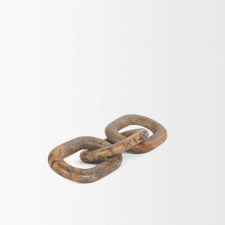 Reinir Red-Brown Marble Chain Link Decorative Object from Mercana - Luna Furniture