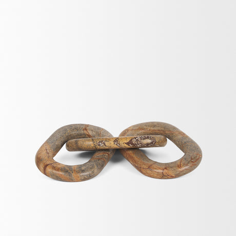 Reinir Red-Brown Marble Chain Link Decorative Object from Mercana - Luna Furniture