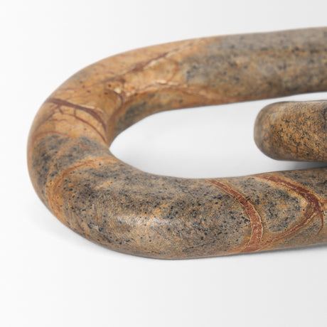 Reinir Red-Brown Marble Chain Link Decorative Object from Mercana - Luna Furniture