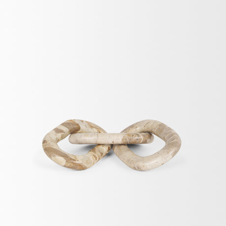 Reinir Beige Marble Chain Link Decorative Object from Mercana - Luna Furniture