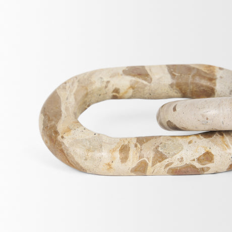 Reinir Beige Marble Chain Link Decorative Object from Mercana - Luna Furniture