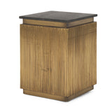 Satima Black Marble w/ Gold Metal Square Fluted Accent Table from Mercana - Luna Furniture