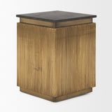 Satima Black Marble w/ Gold Metal Square Fluted Accent Table from Mercana - Luna Furniture