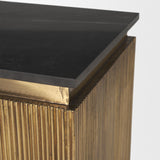 Satima Black Marble w/ Gold Metal Square Fluted Accent Table from Mercana - Luna Furniture