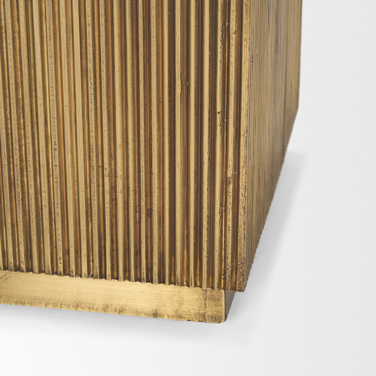 Satima Black Marble w/ Gold Metal Square Fluted Accent Table from Mercana - Luna Furniture