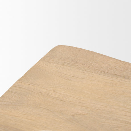 Sekou Light Brown Short Wooden Craftsman Stool from Mercana - Luna Furniture