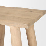 Sekou Light Brown Short Wooden Craftsman Stool from Mercana - Luna Furniture
