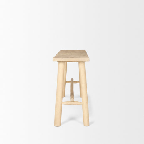 Sekou Light Brown Wooden Craftsman Console Table from Mercana - Luna Furniture