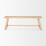 Sekou Light Brown Wooden Craftsman Bench from Mercana - Luna Furniture