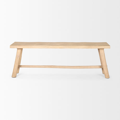 Sekou Light Brown Wooden Craftsman Bench from Mercana - Luna Furniture