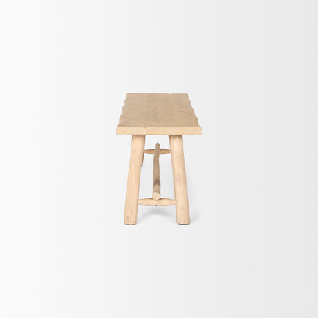 Sekou Light Brown Wooden Craftsman Bench from Mercana - Luna Furniture