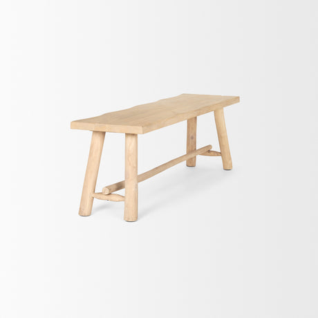 Sekou Light Brown Wooden Craftsman Bench from Mercana - Luna Furniture