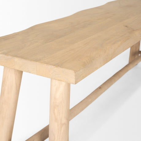 Sekou Light Brown Wooden Craftsman Bench from Mercana - Luna Furniture