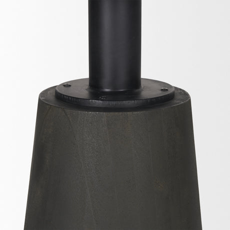 Maxwell 48L x 48W x 30H Round White Marble Top w/ Black Metal and Wood Pedestal Base Dining Table from Mercana - Luna Furniture