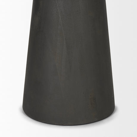 Maxwell 48L x 48W x 30H Round White Marble Top w/ Black Metal and Wood Pedestal Base Dining Table from Mercana - Luna Furniture