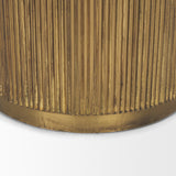 Satima White Marble w/ Gold Metal Round Fluted Accent Table from Mercana - Luna Furniture