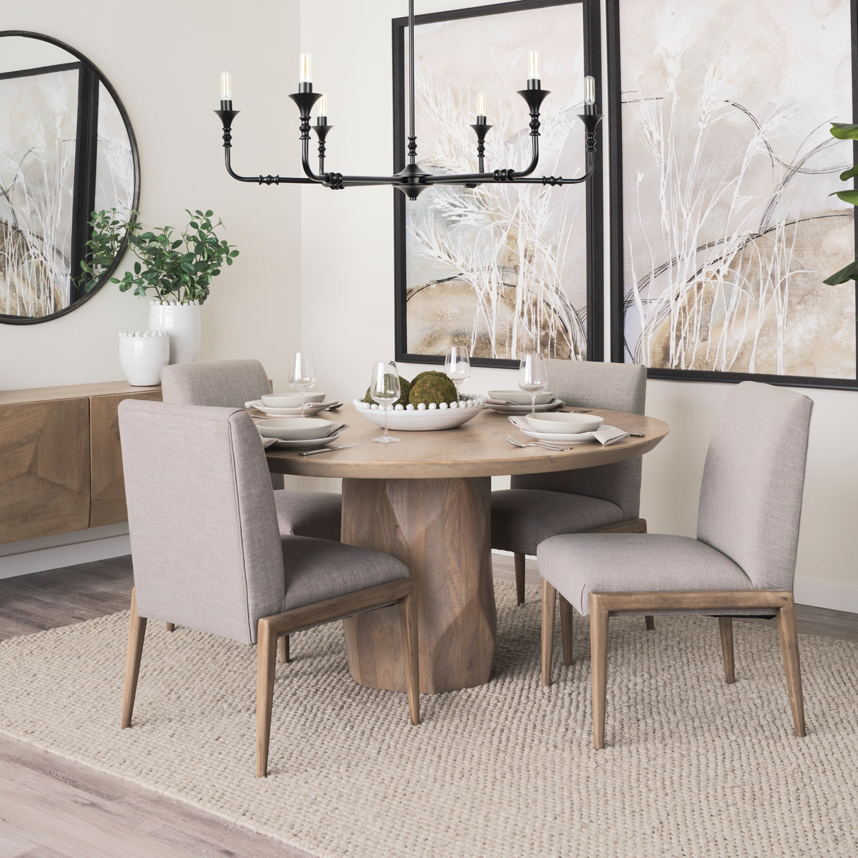 Palisades Gray Upholstery w/ Solid Wood Armless Dining Chair, Set of 2 from Mercana - Luna Furniture