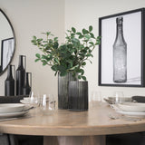 Dawn 8" Ribbed Smoke Gray Glass Vase from Mercana - Luna Furniture