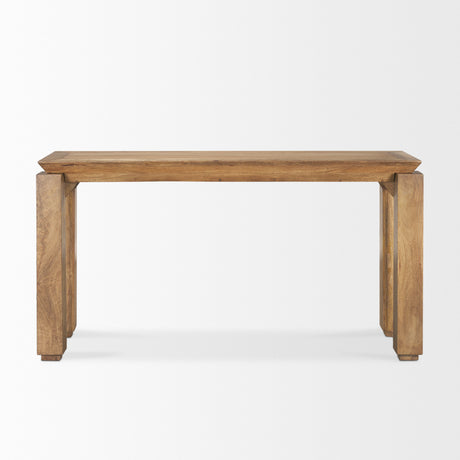 Sapphira Brown Wood Tapered Top Console Table from Mercana - Luna Furniture