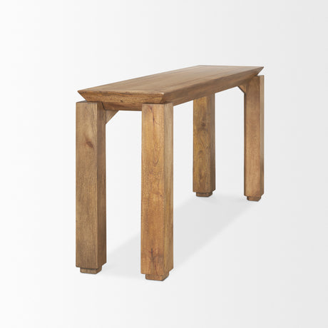Sapphira Brown Wood Tapered Top Console Table from Mercana - Luna Furniture