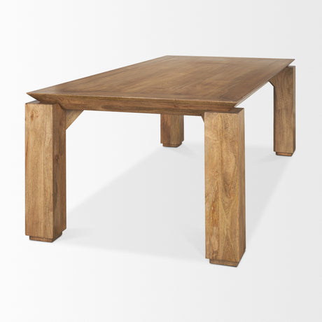 Sapphira Brown Wood Tapered Top Rectangular Dining Table from Mercana - Luna Furniture