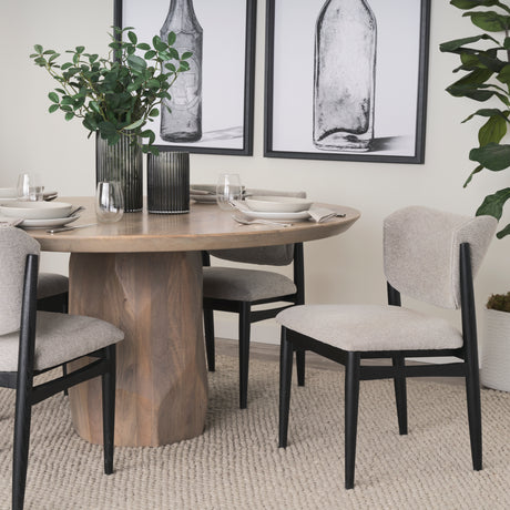 Cline 20.9L x 23.0W x 31.9H Gray Fabric W/Black Wood Dining Chair, Set of 2 from Mercana - Luna Furniture