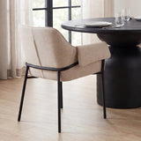 Brently Dining Chair w/ Oatmeal Fabric & Matte Black Metal Legs, Set of 2 from Mercana - Luna Furniture