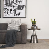 Bobbi Textured Polished Nickel Cast Aluminum Metal Accent Table from Mercana - Luna Furniture