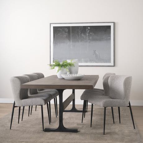 Hartt Dining Chair W/ Matte Black Metal Frame and Gray Fabric from Mercana - Luna Furniture
