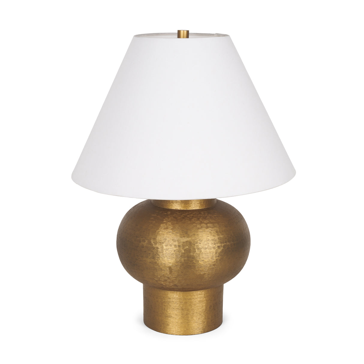 Salaah Antique Gold Brushed Metal w/ Cream Shade Table Lamp from Mercana - Luna Furniture