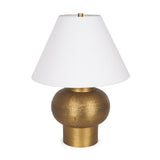 Salaah Antique Gold Brushed Metal w/ Cream Shade Table Lamp from Mercana - Luna Furniture