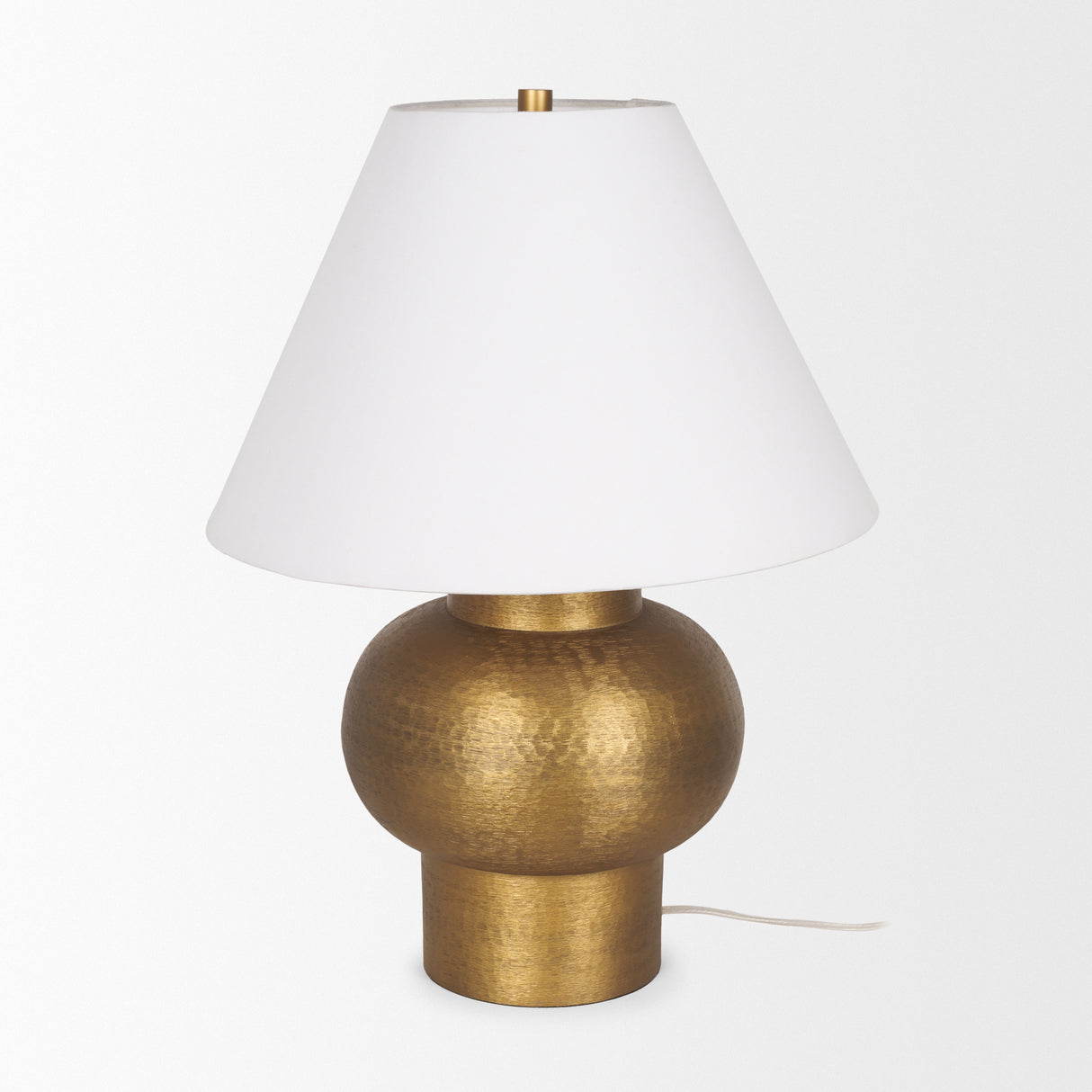 Salaah Antique Gold Brushed Metal w/ Cream Shade Table Lamp from Mercana - Luna Furniture