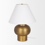 Salaah Antique Gold Brushed Metal w/ Cream Shade Table Lamp from Mercana - Luna Furniture